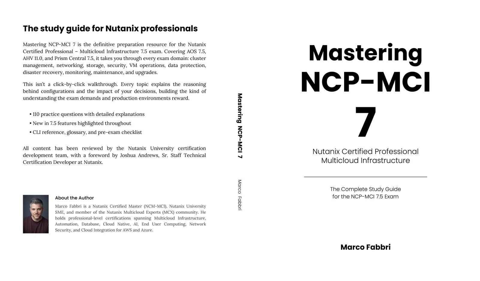 Mastering NCP-MCI 7 — full cover: back, spine and front